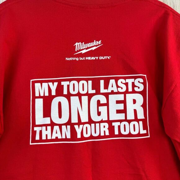 Milwaukee Tools T-Shirt Mens Medium Frame To Finish  Red Short Sleeve L - Picture 3 of 5